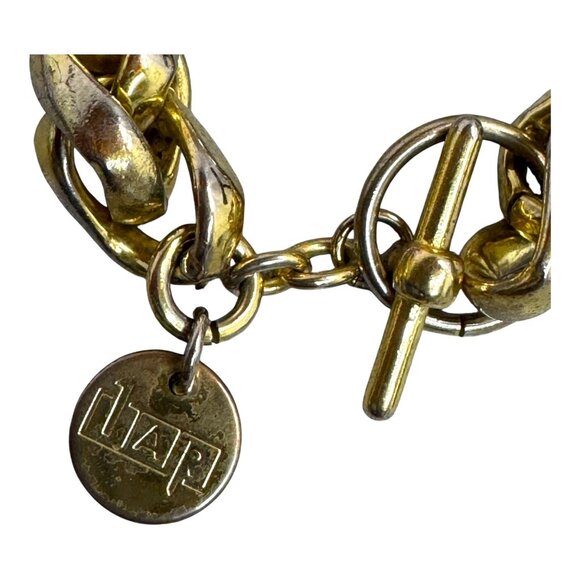 1AR by UnoAerre 18k Gold-Plated Groumette Chain Link Bracelet 8.5" Italy Braided - Picture 5 of 7